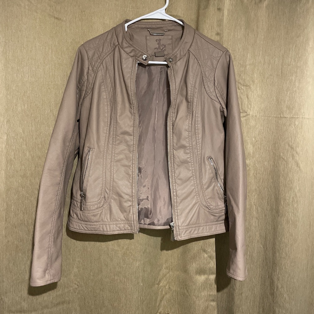 Tan Pleather Jacket for Women